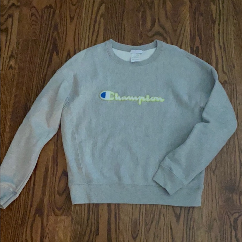 Champion women size large gray sweatshirt